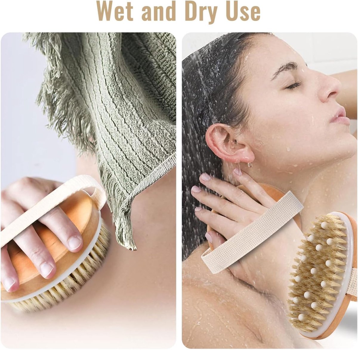 Bath Brush - Body Brush - Natural Bristles - Massage Brush - Shower Brush - Exfoliating Brush - Sauna Brush - Improves Blood Circulation - Lymphatic Function - Removes Dead Skin Cells - Image 5