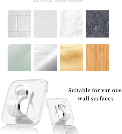 Hooks - Mini Light Clips | Self-Adhesive Lighting Hooks - Cable Holder Organizer - Set of 20 Hooks incl. Adhesive Strip - Image 3