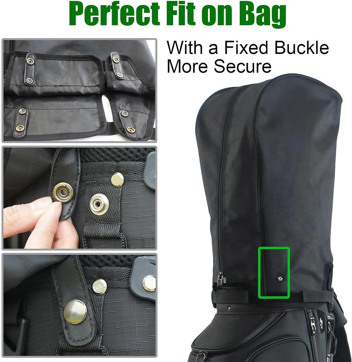 Golf Bag Cover - Waterproof Rain Cover - Golf Bag Rain Cover - Fits Almost All Travel Bags Golf Bag - Carrying Cart for Men and Women Golfers (Color: Canvas Black) - Image 2