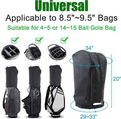 Golf Bag Cover - Waterproof Rain Cover - Golf Bag Rain Cover - Fits Almost All Travel Bags Golf Bag - Carrying Cart for Men and Women Golfers (Color: Canvas Black) - Image 3