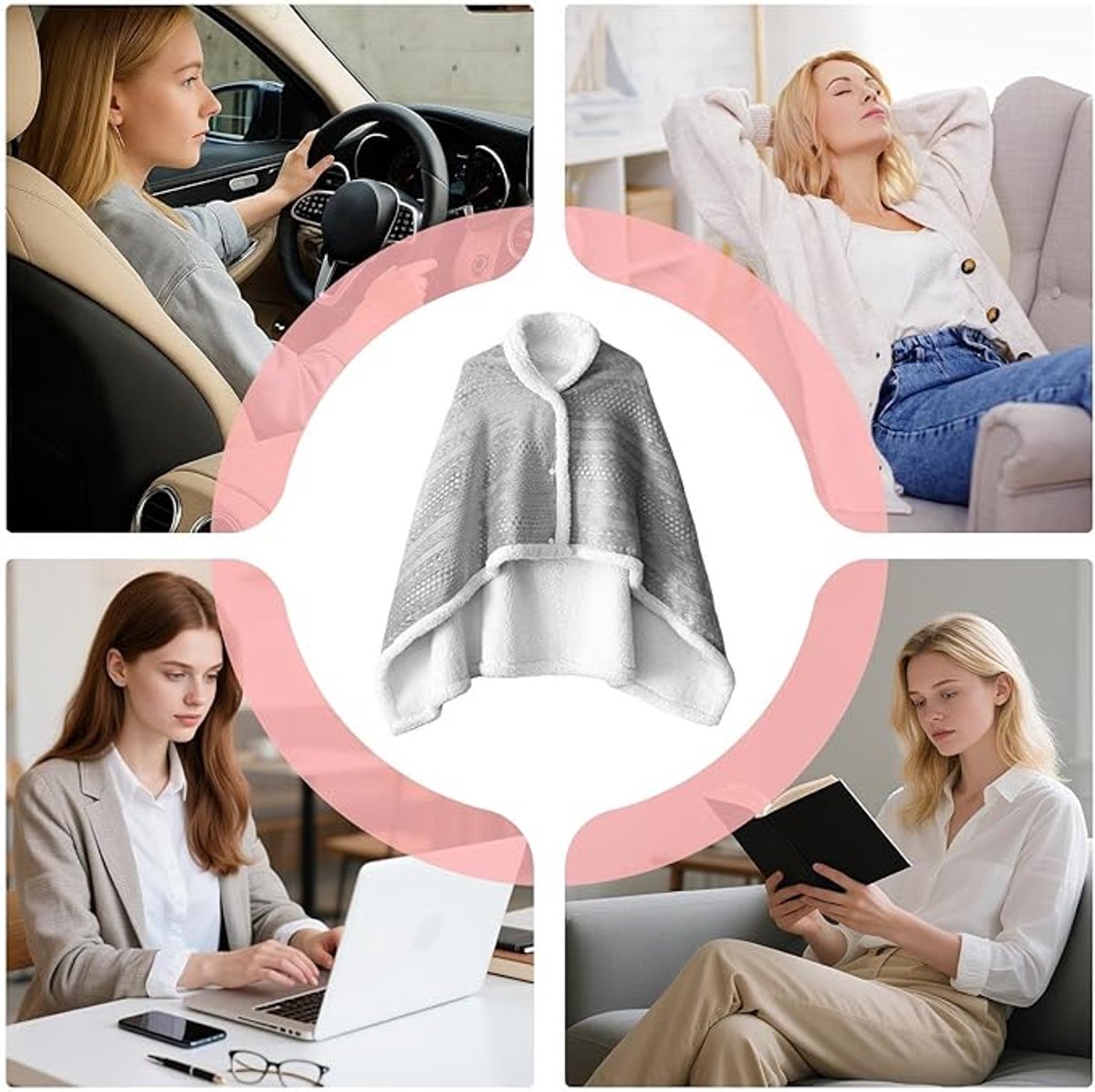Scarf - Blanket - Warm Scarf - Soft and Lightweight - Comfortable and Breathable - Suitable for Daily Use - Ideal for Warm Scarves and Blankets for Women and Girls at Home（Grey） - Image 7