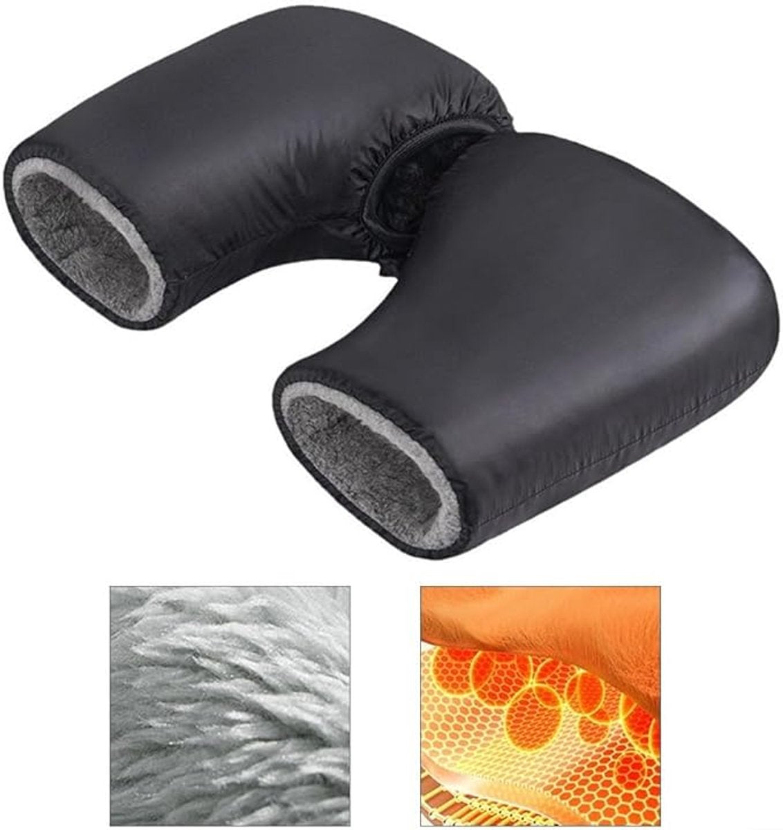 Cycling Gloves - Extra Padded Cycling Gloves - Waterproof Gloves - Warm Gloves - Cycling Gloves - Scooter Gloves - Hand Warmers - Bicycle Accessories - With Reflective Strips - Winter - Windproof （Black） - Image 4