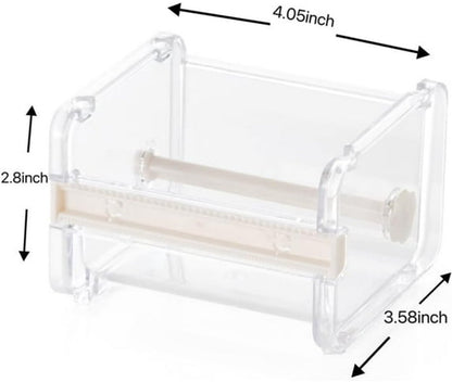 Transparent, visible packaging tape dispenser - holder for cutting tape - organizer, holder for desk and office tape - holder for self-adhesive roll tape dispenser - storage tape, cutting tape - adhesives and fasteners - Image 5