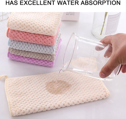 5-pack - Hanging ring, machine washable, quick drying - Hanging towels - Kitchen and bathroom towel strips (beige + pink + blue + purple + gray) - Image 3