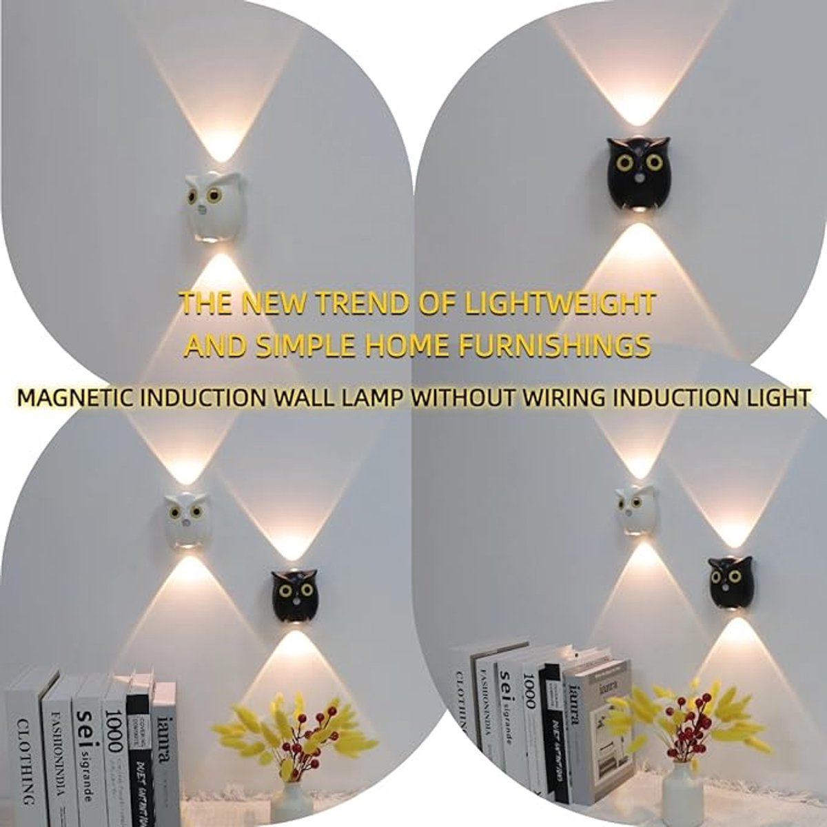 Night Light - Mood Lamp - LED Lighting - Night Lamp - LED Cabinet Light and Stair Light with Sensor - Two-tone - USB Rechargeable Night Light - Magnetic Mounting - For Children's Room, Bedroom, Hallway or Corridor, etc. (Black) - Image 5