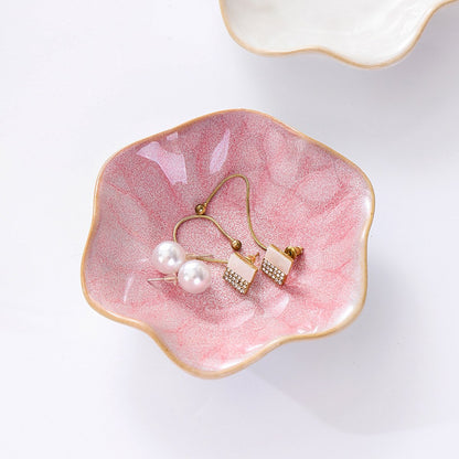 Ceramic Jewelry Bowl - Room Decor, Key Holder, Ring Holder, Jewelry Tray, Jewelry Tray, Drip Tray, Bedside Table Decoration (Pink) - Image 2