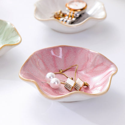 Ceramic Jewelry Bowl - Room Decor, Key Holder, Ring Holder, Jewelry Tray, Jewelry Tray, Drip Tray, Bedside Table Decoration (Pink) - Image 3