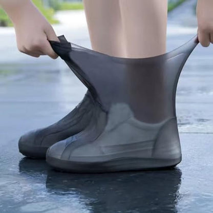 Overshoes - 1 Pair - Waterproof Silicone Overshoes - Reusable, Non-slip, Suitable for Outdoor Activities (Black - Size L)