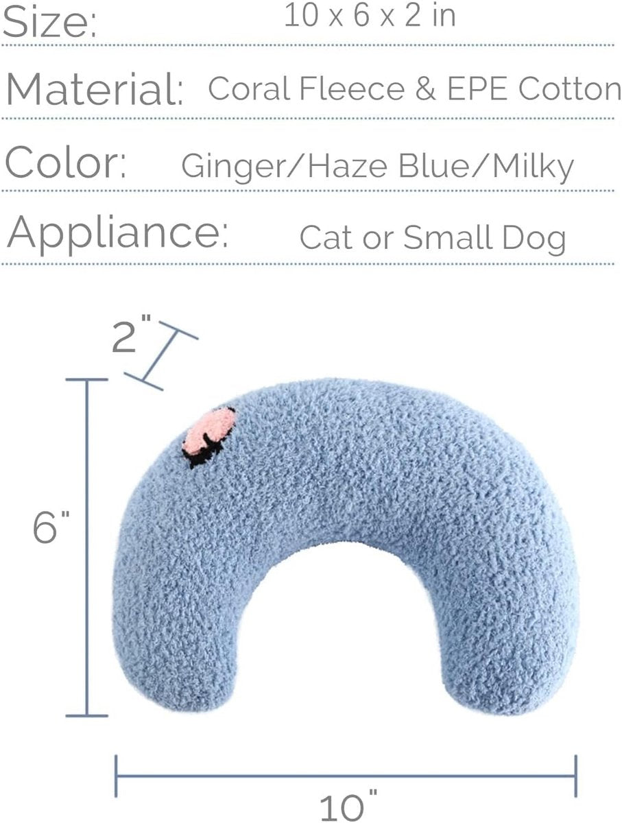 Pet Cushion - Soft Plush Pet Cushion - Cute Patterned Pet Mat - Comfortable Neck Support - Suitable for Cats and Dogs - White - Image 2