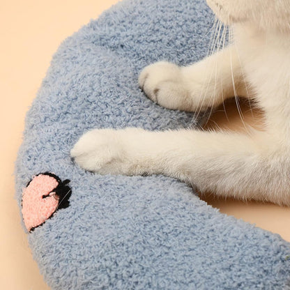 Pet Cushion - Soft Plush Pet Cushion - Cute Patterned Pet Mat - Comfortable Neck Support - Suitable for Cats and Dogs - White - Image 5