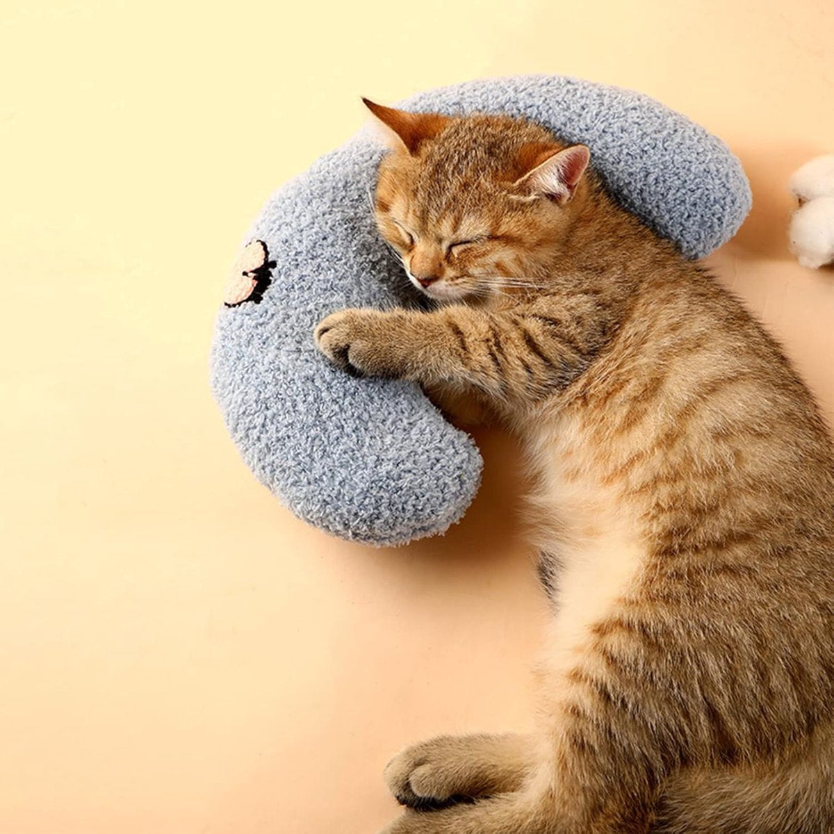 Pet Cushion - Soft Plush Pet Cushion - Cute Patterned Pet Mat - Comfortable Neck Support - Suitable for Cats and Dogs - White - Image 6