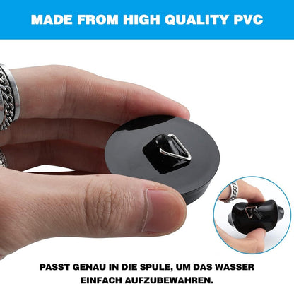 2-Pack Drain Plug - Sink Plug - Bath Plug for Home - Universal Plug Set - Diameter 42-45 mm - For Sinks - Kitchen Sink Plug Chain - Black - Image 3