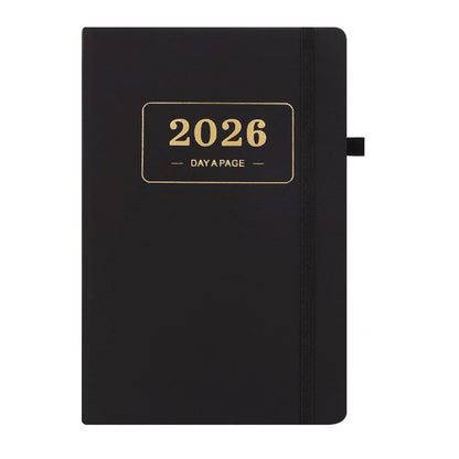 2026 Daily Planner – 2026 Adult Agenda – 1 Day on 1 Page – 365 Day Planner & Notebook – 14.0*20.8cm – Black