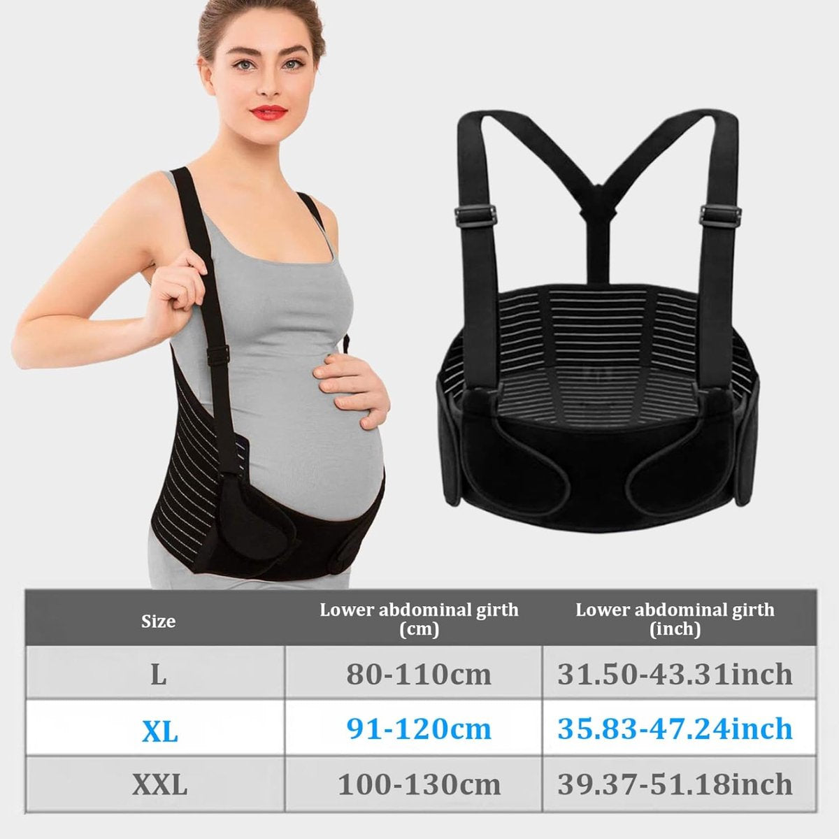 Abdominal Support Band - Pregnancy - Black XXL - Image 6