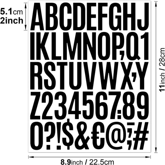 letter stickers - 10-sheet vinyl letter stickers - 2-inch self-adhesive alphabet and number stickers - waterproof - suitable for mailboxes, windows, doors, cars, boats, house numbers (black) - Image 2