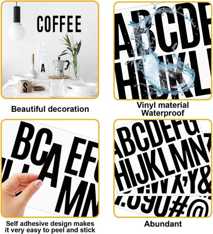 letter stickers - 10-sheet vinyl letter stickers - 2-inch self-adhesive alphabet and number stickers - waterproof - suitable for mailboxes, windows, doors, cars, boats, house numbers (black) - Image 5