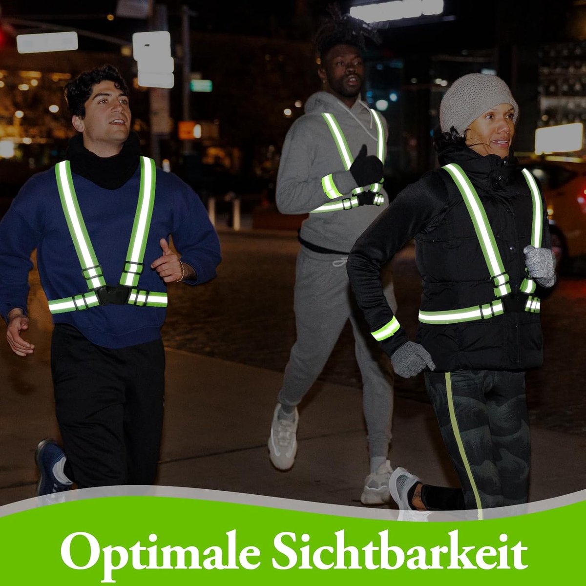 Two-piece reflective vest with 2 reflective armbands - High visibility reflective vest - Reflective safety vest - Adjustable lightweight elastic straps - Suitable for running, cycling and walking - Image 5