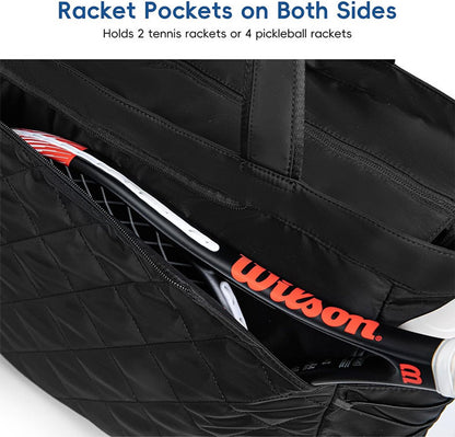 Backpack - Tennis Bag - Handbag - Sports Bag - Waterproof Racket Bag - Suitable for multiple rackets with shoe compartment - Beige - Image 4