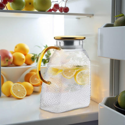 Water Juice - Fridge Door Juice - 1.8L Glass Juice - with Stainless Steel Lid - Juice Juice - For Hot and Cold Drinks - For Homemade Drinks - Juice - Ice - Tea - Coffee - Milk - Wine and Beverages - Image 4
