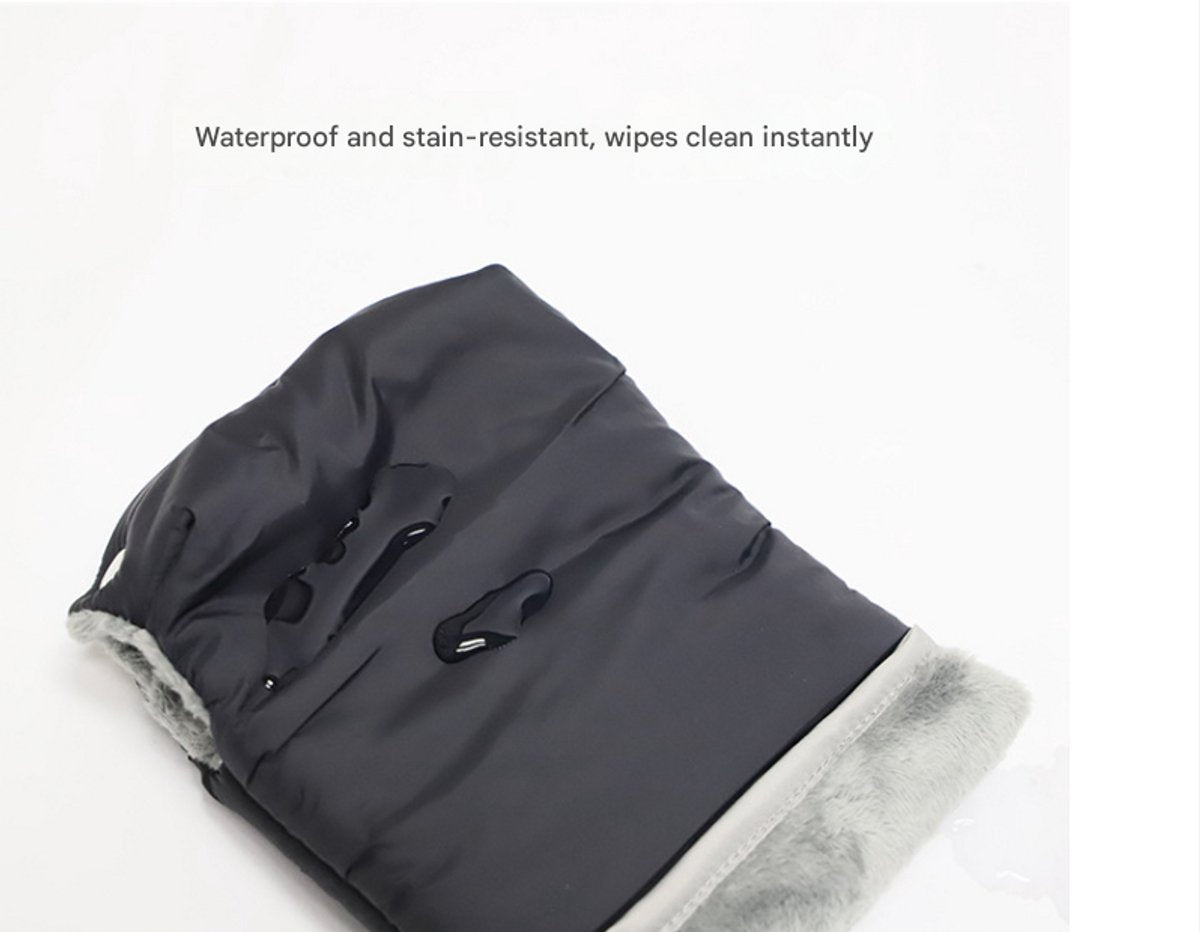 Warm gloves for strollers - water-repellent gloves for winter and snowy days - cold-resistant gloves for strollers - windproof and thickened (black) - Image 2