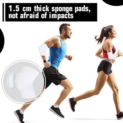 Elbow Pads - 1 Pair Arm Support Fitness Arm Knee Pads - Breathable Anti-Impact Sponge Elbow Pads - Suitable for Basketball, Football, Tandem Elbow Pads, Volleyball, White - Image 2