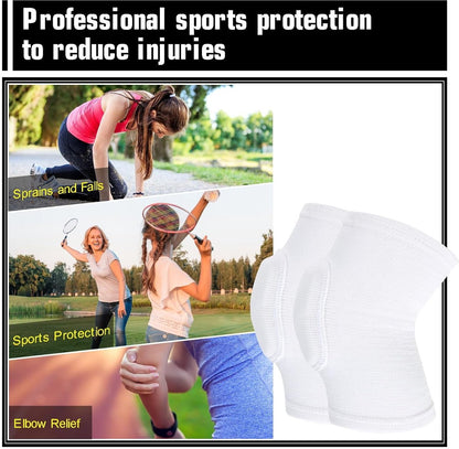 Elbow Pads - 1 Pair Arm Support Fitness Arm Knee Pads - Breathable Anti-Impact Sponge Elbow Pads - Suitable for Basketball, Football, Tandem Elbow Pads, Volleyball, White - Image 3