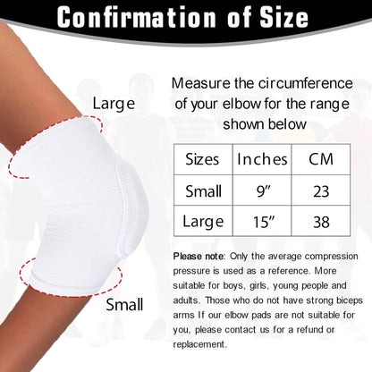 Elbow Pads - 1 Pair Arm Support Fitness Arm Knee Pads - Breathable Anti-Impact Sponge Elbow Pads - Suitable for Basketball, Football, Tandem Elbow Pads, Volleyball, White - Image 5