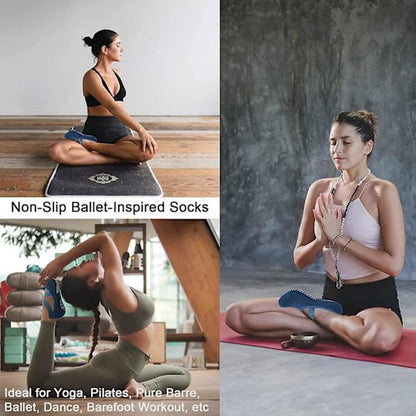 4 pairs of socks - yoga socks - non-slip socks - floor socks - yoga sports socks - one size fits all - suitable for ballet, dance, sports - red, blue, black, gray - Image 2
