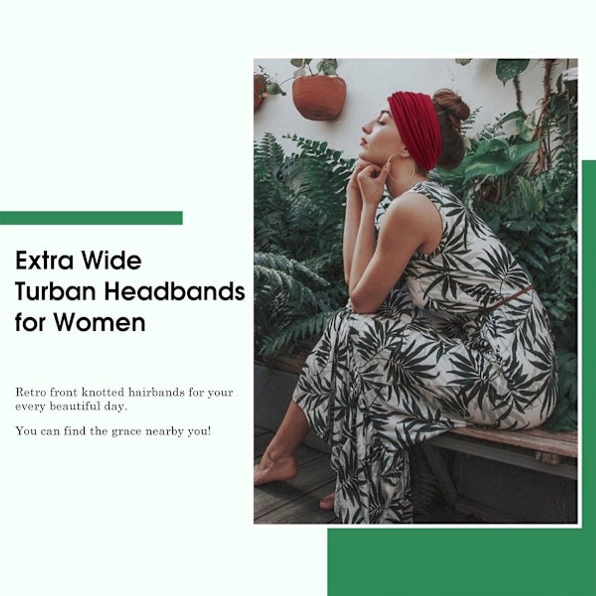 Wide Headbands for Women - Bohemian Style - 6-Pack - Oversized Turban Headbands - Scrunchies - Casual Wear - Sportswear - Cosmetics - Yoga Accessories - Image 2