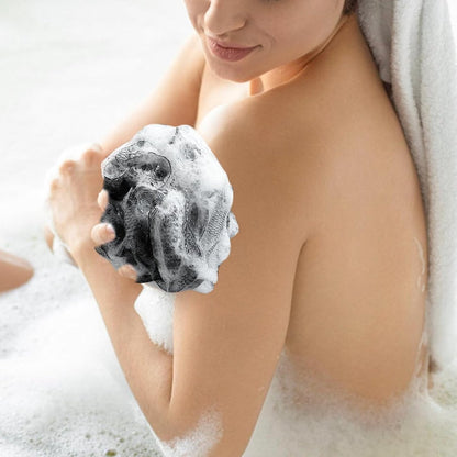 5-pack bath sponge - bath ball - exfoliating sponge - bath sponge - shower sponge - (black) - Image 4