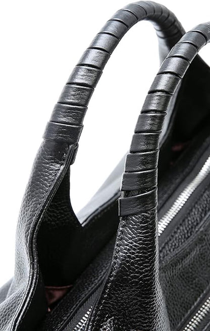 Women's Shoulder Bag - Vintage Handbag - Vintage Handbag with Multiple Compartments - Everyday | Travel Bag - Versatile - Large Capacity - Commuter Bag - Tote Bag - Shoulder/Crossbody Bag - Black - Image 2