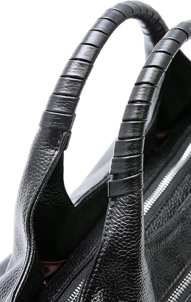 Women's Shoulder Bag - Vintage Handbag - Vintage Handbag with Multiple Compartments - Everyday | Travel Bag - Versatile - Large Capacity - Commuter Bag - Tote Bag - Shoulder/Crossbody Bag - Black - Image 2