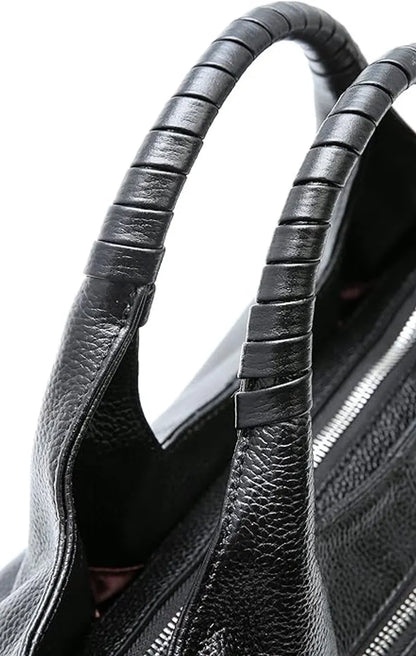 Women's Shoulder Bag - Vintage Handbag - Vintage Handbag with Multiple Compartments - Everyday | Travel Bag - Versatile - Large Capacity - Commuter Bag - Tote Bag - Shoulder/Crossbody Bag - Black - Image 2