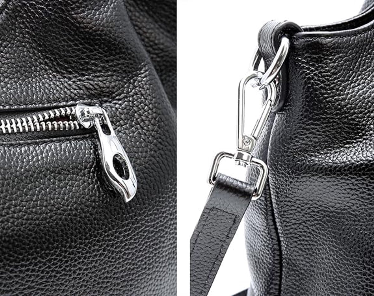 Women's Shoulder Bag - Vintage Handbag - Vintage Handbag with Multiple Compartments - Everyday | Travel Bag - Versatile - Large Capacity - Commuter Bag - Tote Bag - Shoulder/Crossbody Bag - Black - Image 3