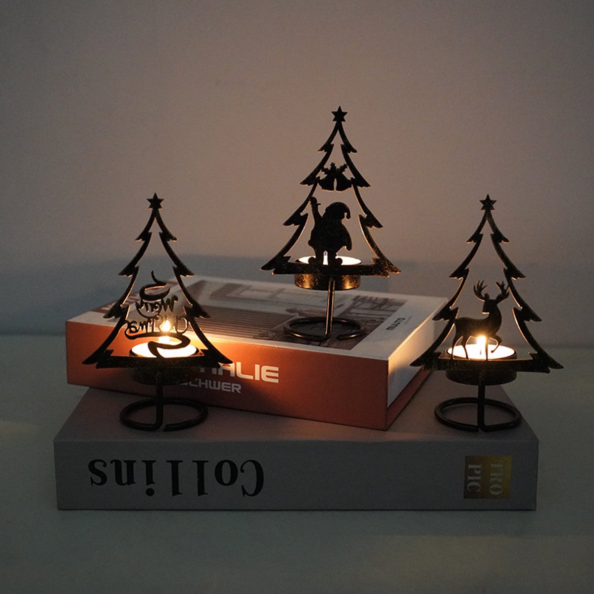 Candle Holder - Metal Candle Holder - Set of 3 - Candle Holder - Suitable for Christmas, Valentine's Day, Mother's Day, Weddings, Holidays and Home Accessories - Image 2