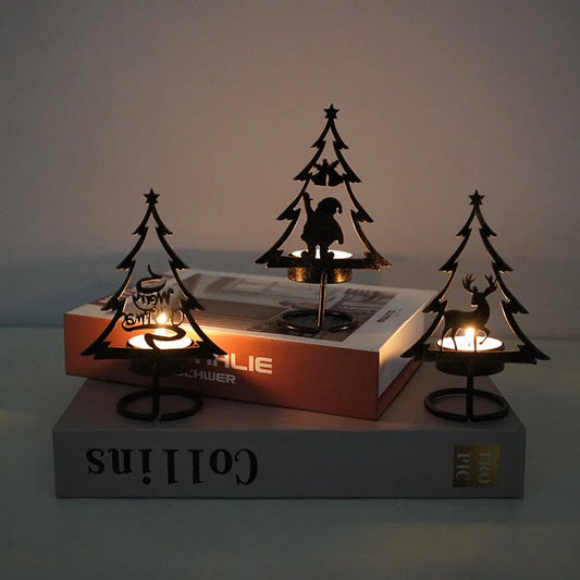 Candle Holder - Metal Candle Holder - Set of 3 - Candle Holder - Suitable for Christmas, Valentine's Day, Mother's Day, Weddings, Holidays and Home Accessories - Image 2