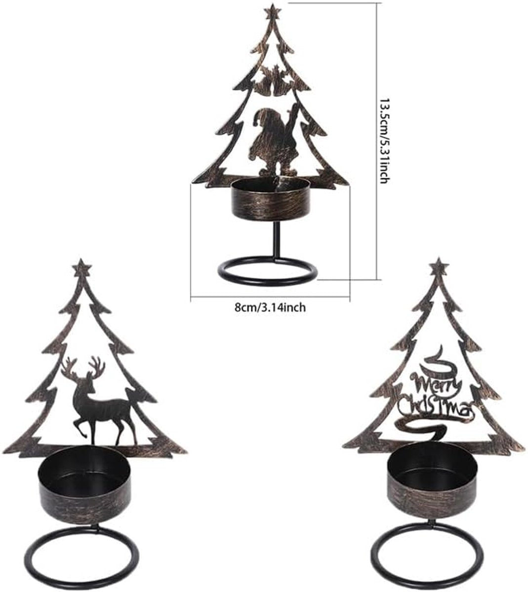 Candle Holder - Metal Candle Holder - Set of 3 - Candle Holder - Suitable for Christmas, Valentine's Day, Mother's Day, Weddings, Holidays and Home Accessories - Image 5