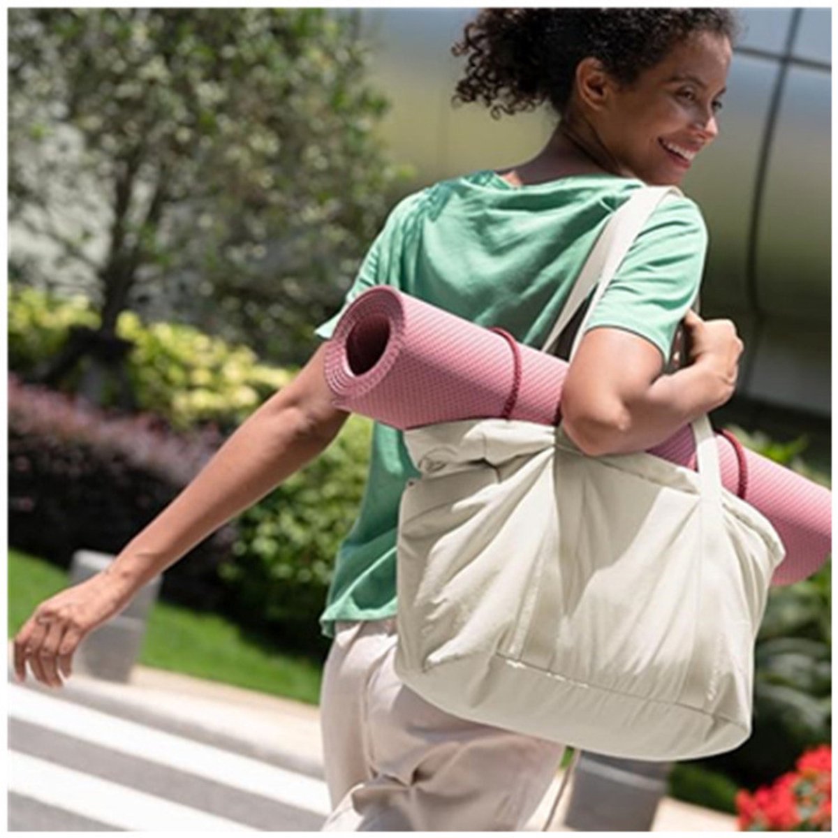 Women's Bags - Women's Shopper with Zipper - Large Shoulder Bags / Women's Tote Bags - Shoulder Bags - Laptop Bags - Women's Bags - Handbags - Shopper - Weekend Bags - Shopping Bags - Beach Bags - Yoga / Fitness / Travel - Gray - Image 2