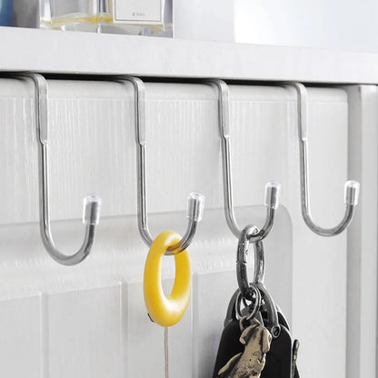3-pack - Stainless steel - S-hooks - Clothes hangers with double hooks - Suitable for kitchens, bathrooms, dormitories - For hanging coats, towels and clothes (silver) - Image 3
