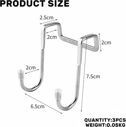 3-pack - Stainless steel - S-hooks - Clothes hangers with double hooks - Suitable for kitchens, bathrooms, dormitories - For hanging coats, towels and clothes (silver) - Image 5