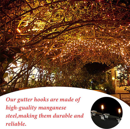 Pack of 100 pieces - Christmas light hooks - Hooks for outdoor lighting - Christmas light clips - Hanging hooks for Christmas lights, kitchen lights, etc. - Stainless steel metal cable clips with clamps - Cable clips - Image 3