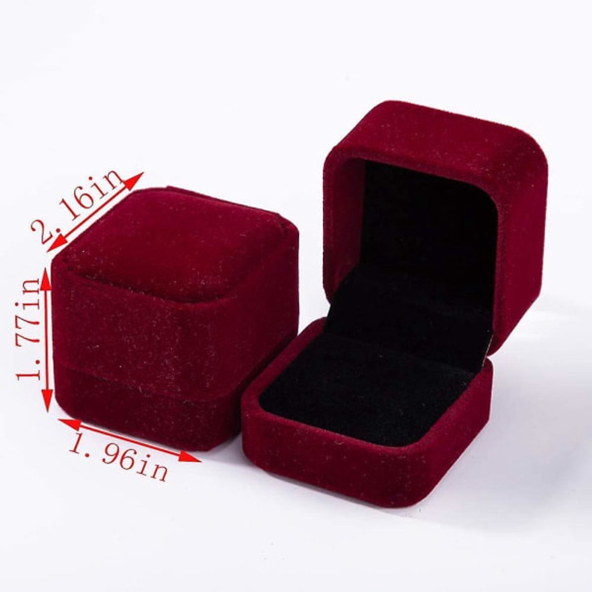Ring Box - Earring Box - Earrings - Gift Box - Jewelry - 2-Pack Velvet - Image 2