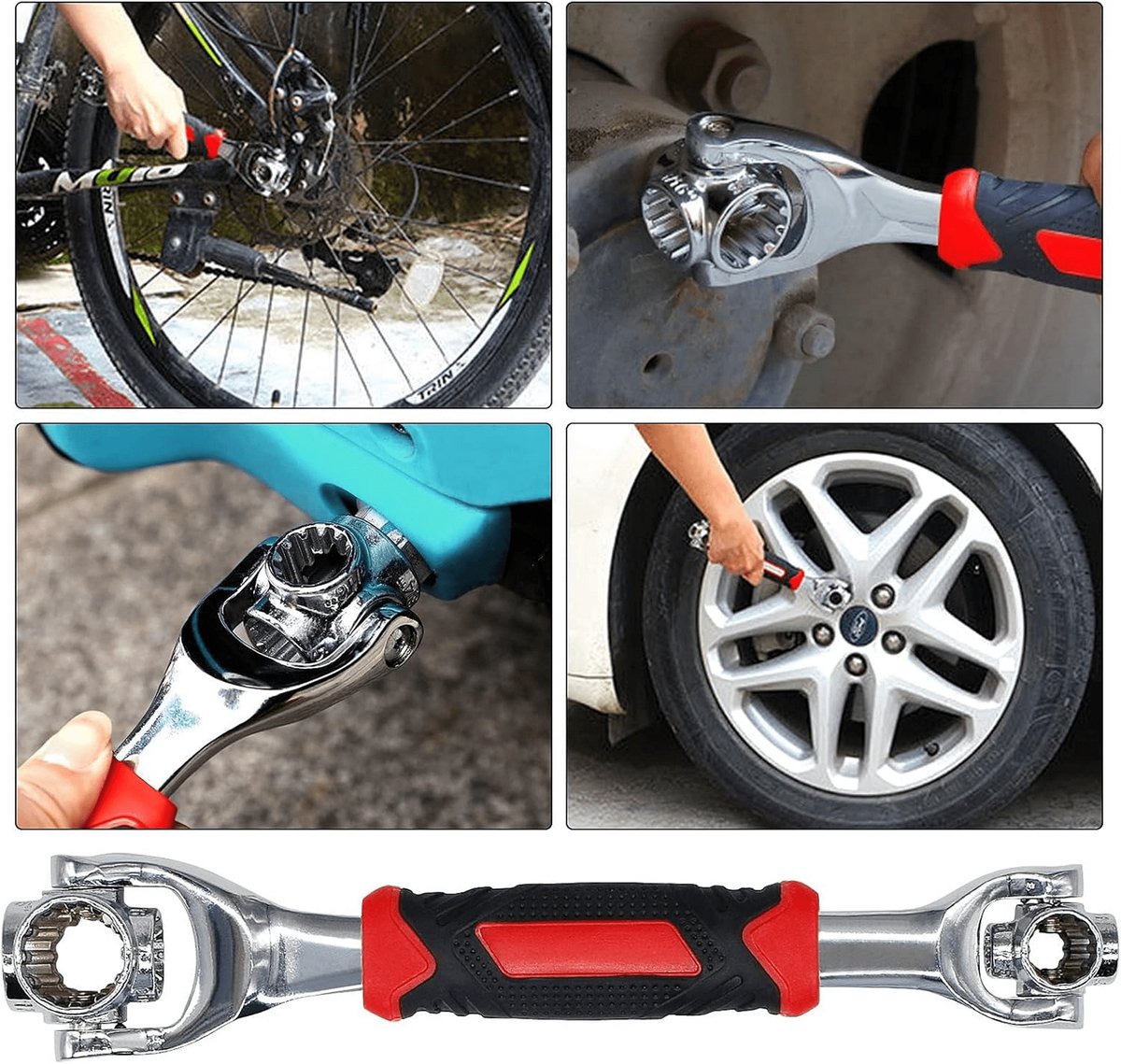52-in-1 Socket Wrench - Adjustable Wrench - Universal Stainless Steel Wrench - Multifunctional Wrench - With 360 Degree Rotating Head - Suitable for Home, Bicycle and Car Repairs - Image 5