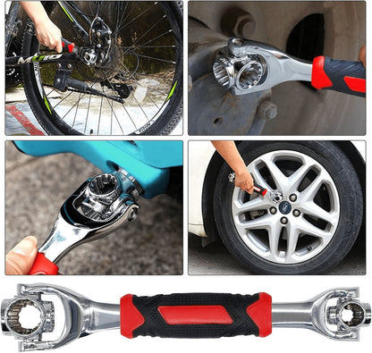 52-in-1 Socket Wrench - Adjustable Wrench - Universal Stainless Steel Wrench - Multifunctional Wrench - With 360 Degree Rotating Head - Suitable for Home, Bicycle and Car Repairs - Image 5