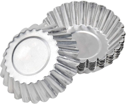 30-Piece Egg Pie Molds - Steel Baking Molds - Muffin Molds - Cupcake Molds - Pudding Molds - Desserts - Ice Cream - Non-Stick and Reusable - Silver - Image 2