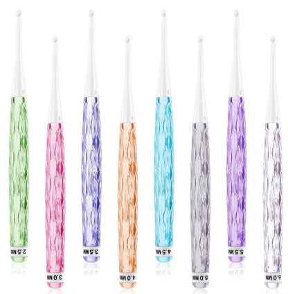 8-piece crochet hook set - crochet hook set with straight shaft - non-slip crochet hook grip - ergonomic knitting needles