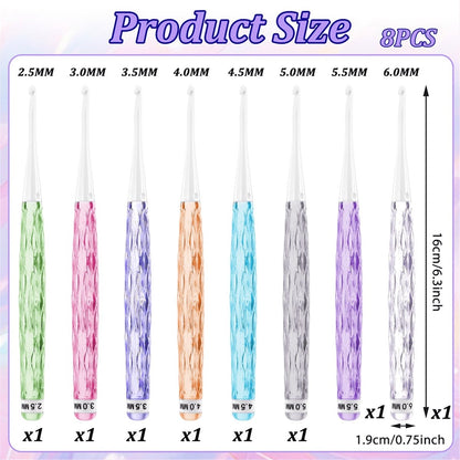 8-piece crochet hook set - crochet hook set with straight shaft - non-slip crochet hook grip - ergonomic knitting needles - Image 6