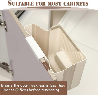 Waste Bin - Hanging Waste Bin - Foldable Waste Bin - Capacity: 7 Liters - Space-Saving Design - Suitable for Kitchens, Cabinet Doors, Bathrooms, Campers, Cars and Camping (White) - Image 5