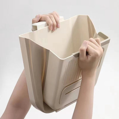 Waste Bin - Hanging Waste Bin - Foldable Waste Bin - Capacity: 7 Liters - Space-Saving Design - Suitable for Kitchens, Cabinet Doors, Bathrooms, Campers, Cars and Camping (White) - Image 6