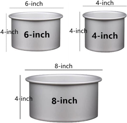 Set of 3 round cake tins, 10 cm deep - Includes cake tins with a diameter of 10 cm, 15 cm and 20 cm - Removable base - Suitable for baking - Healthy, sustainable and easy to clean - Image 4